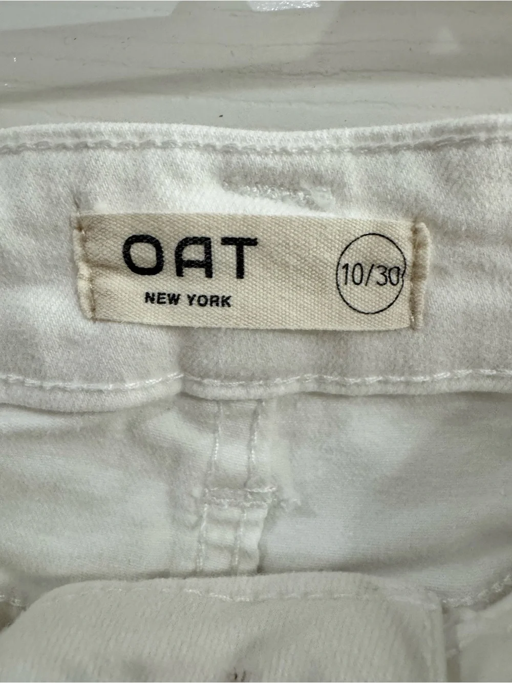 Oat New York White Cropped Straight Jeans